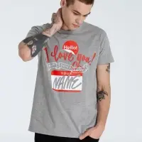 Футболка Hello! I Love You!, серый меланж, размер S Футболка Hello! I Love You!, серый меланж, размер S