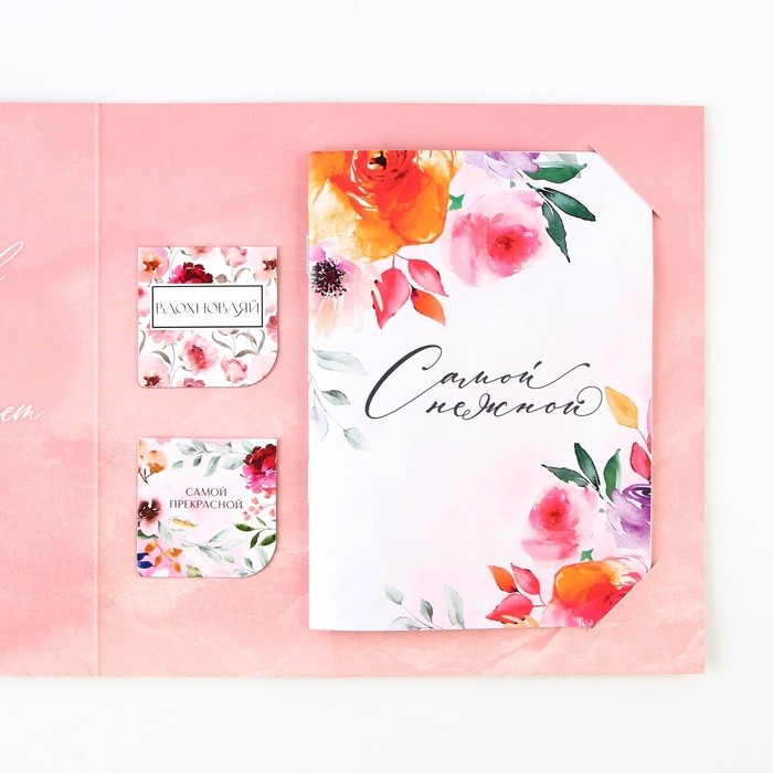 Подарочный набор: блокнот и магнитные закладки 2 шт. &laquo;8 марта&raquo;