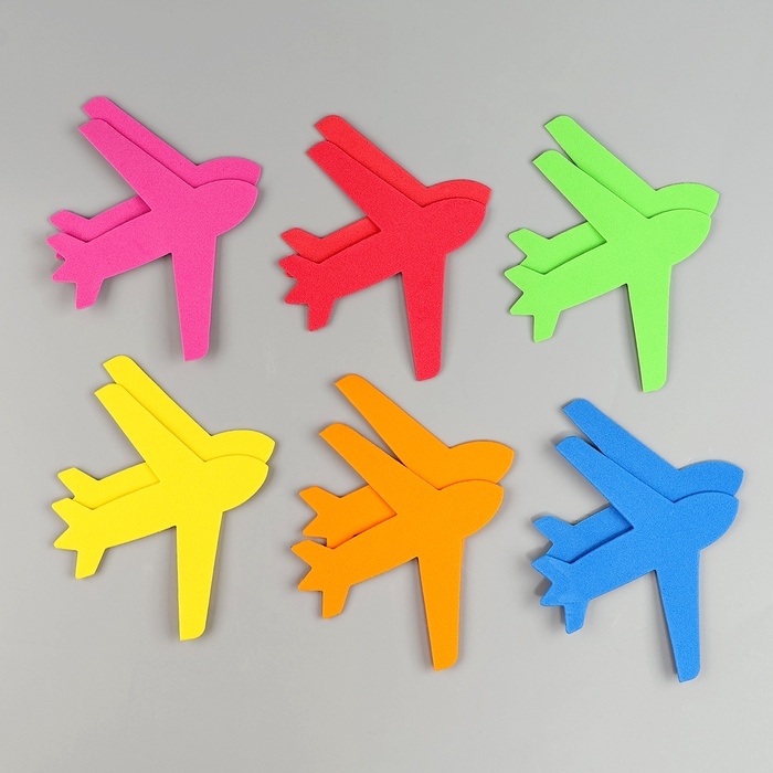 Набор фигурок из EVA Набор фигурок из EVA "Самолет", 12 шт, цвет МИКС