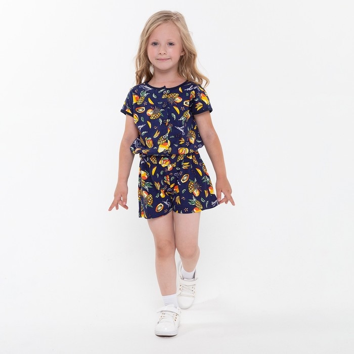 Комбинезон для девочки, цвет черный, рост 104