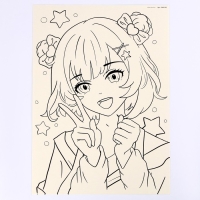 Набор для скетчинга &laquo;Аниме. Девочка и птица&raquo;, на акварельной бумаге