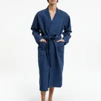 Халат вафельный Kimono, темно-синий, размер M/L