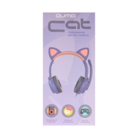Наушники Qumo Game Cat Purple, игровые, микрофон, USB+3.5 мм, 2м, фиолетовые Наушники Qumo Game Cat Purple, игровые, микрофон, USB+3.5 мм, 2м, фиолетовые