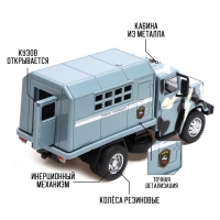 Грузовик металлический &laquo;ЗИЛ &laquo;Омон&raquo;, инерция, масштаб 1:43, подвижные детали кузова