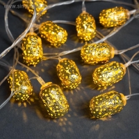 Гирлянда «Нить» 4 м с насадками «Фонарик», IP20, прозрачная нить, 20 LED, свечение тёплое белое, 8 режимов, 220 В Гирлянда «Нить» 4 м с насадками «Фонарик», IP20, прозрачная нить, 20 LED, свечение тёплое белое, 8 режимов, 220 В