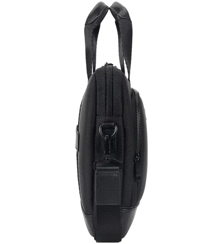 Сумка для ноутбука Santiago с кожаной отделкой, черная Сумка для ноутбука Santiago с кожаной отделкой, черная