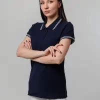 Рубашка поло женская Virma Stripes lady, темно-синяя, размер L