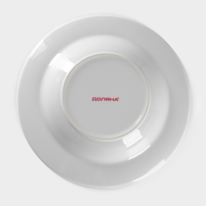 Тарелка глубокая керамическая Доляна &laquo;Мрамор&raquo;, 300 мл, d=21 см, цвет белый и серый
