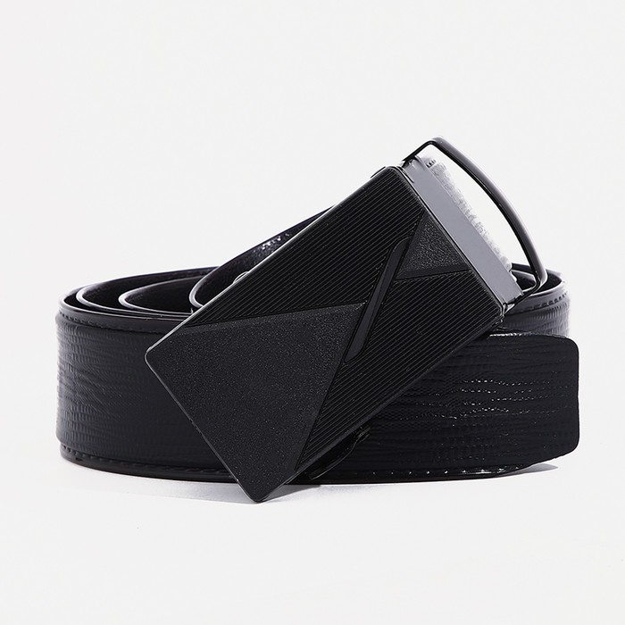 Ремень мужской, ширина 3,5 см, пряжка автомат, цвет чёрный Ремень мужской, ширина 3,5 см, пряжка автомат, цвет чёрный