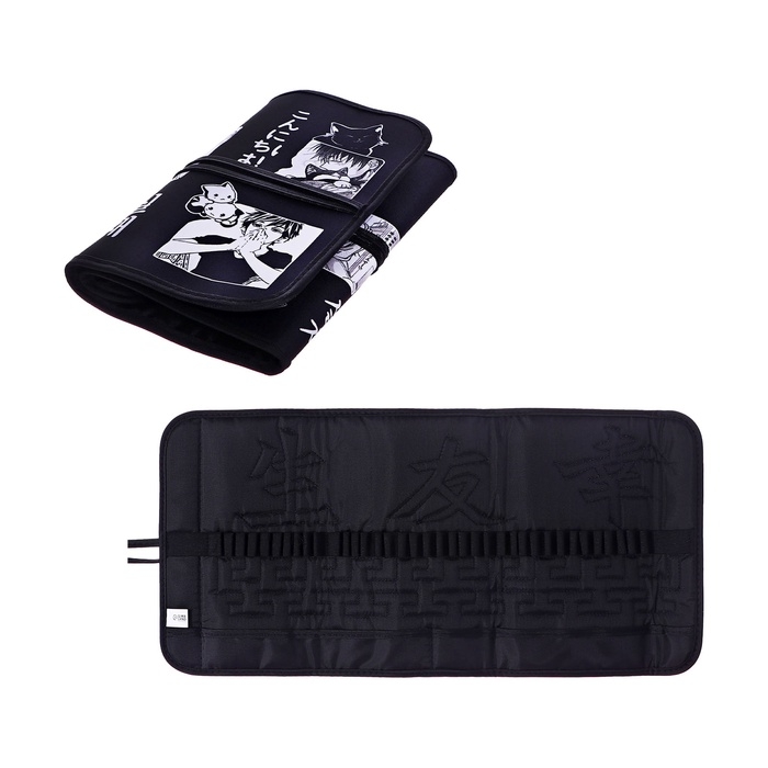 Пенал мягкий скрутка , 220х460 мм , Calligrata, вышывка Пенал мягкий скрутка , 220х460 мм , Calligrata, вышывка "Аниме", на шнуровке, на 37 предметов