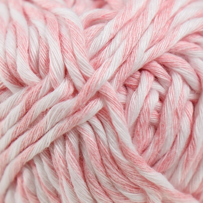 Пряжа светящаяся 100% лавсан Пряжа светящаяся 100% лавсан "Сияй" меланж 50 гр 50 м бело-розовая