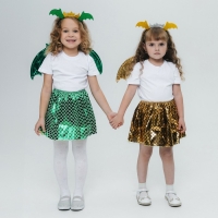Карнавальный набор &laquo;Зимний дракошка&raquo;, цвет жёлтый: крылья, юбка и ободок