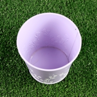 Кашпо "Ведерко Ландыши" лавандовое, 11,5х11,5х10,5см