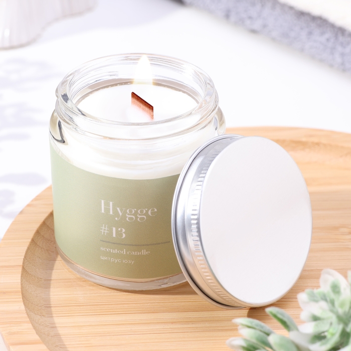 Свеча ароматическая Свеча ароматическая "Hygge" #13 Цитрус юзу, соевый воск, в банке, 90 г