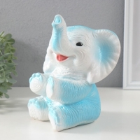 Копилка  "Слоненок" голубой, высота 19 см, ширина 15 см, длина 13 см