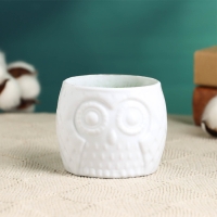 Флористическое кашпо "Совенок" белое, 6,5х6,5х6см Флористическое кашпо "Совенок" белое, 6,5х6,5х6см