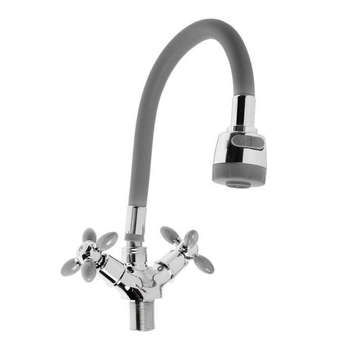 Смеситель для кухни ZEIN ZC2030, гибкий силиконовый излив, кран-букса латунь 1/2 Смеситель для кухни ZEIN ZC2030, гибкий силиконовый излив, кран-букса латунь 1/2"