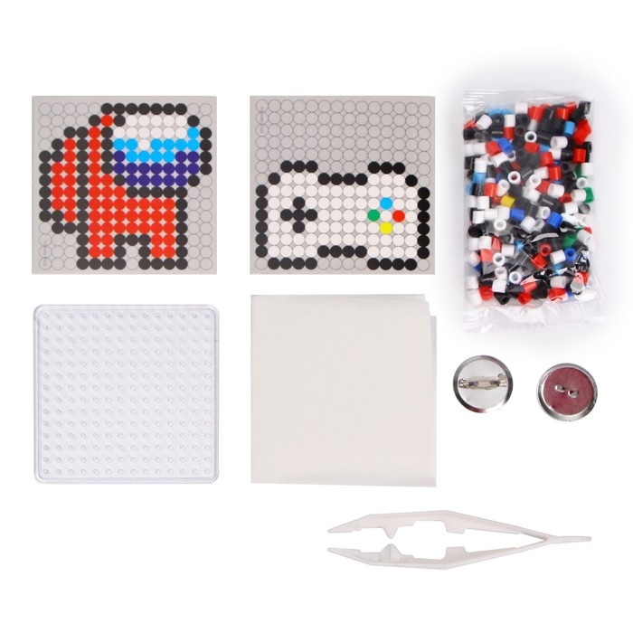 Термомозаика &laquo;Игровой мир&raquo; с пинцетом, значком