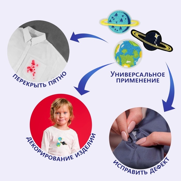 Набор термоаппликаций &laquo;Планеты&raquo;, 3 шт