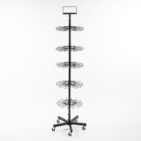 Вертушка, 5 ярусов по 14 крючков stop Lock. цвет чёрный, 40&times;40&times;178см