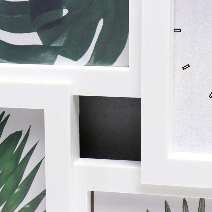 Фоторамка с часами Фоторамка с часами "Прелесть" 3 фото, белый