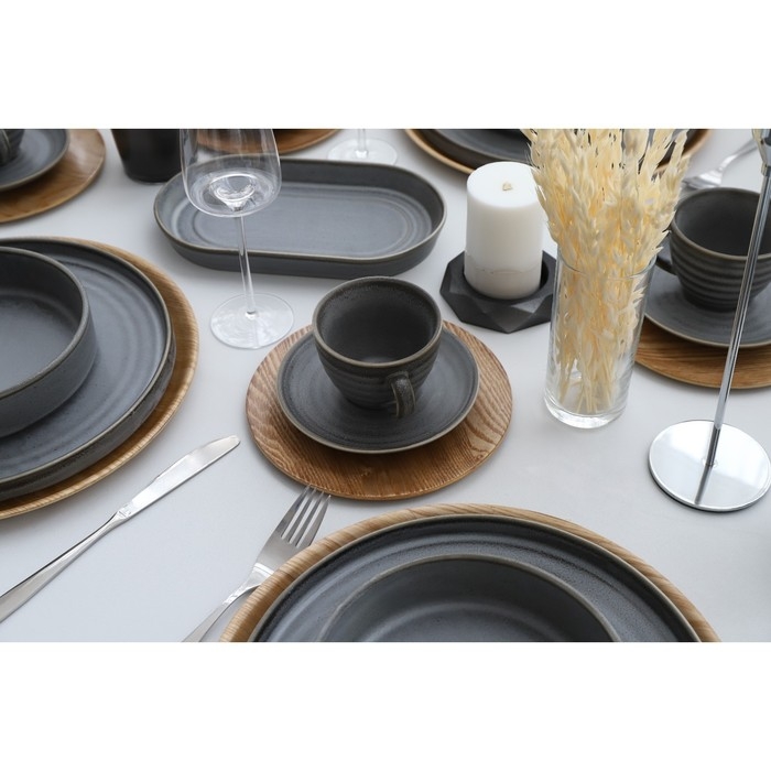 Блюдце фарфоровое Magistro Urban, d=14,2 см, цвет серый Блюдце фарфоровое Magistro Urban, d=14,2 см, цвет серый