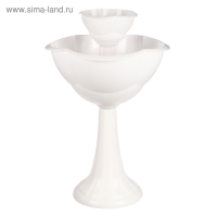 Клумба пластиковая, 2 яруса, d = 25–55 см, h = 87 см, на высокой ножке, белая Клумба пластиковая, 2 яруса, d = 25–55 см, h = 87 см, на высокой ножке, белая