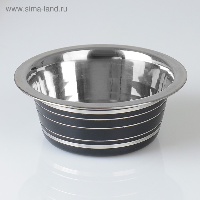 Миска стандартная цветная с полосой, 225 мл, чёрная Миска стандартная цветная с полосой, 225 мл, чёрная