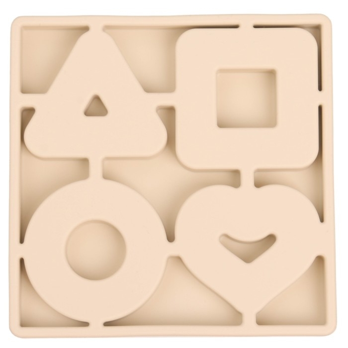 Развивающая игрушка - сортер &laquo;Изучаем фигуры&raquo;, пищевой силикон, цвет бежевый, Mum&Baby