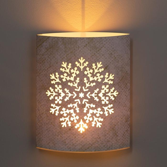 Светодиодная фигура &laquo;Снежинка&raquo; 13 &times; 16 &times; 5 см, картон, батарейка ААх2 (не в комплекте), свечение тёплое белое