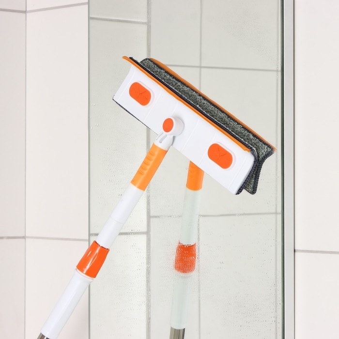 Щётка для окон Raccon, фиксатор, стальная телескопическая ручка 93(137) см, насадка из микрофибры 28&times;7 см
