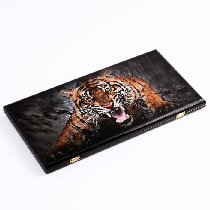 Нарды деревянные большие, настольная игра Нарды деревянные большие, настольная игра "Оскал тигра", 50 х 50 см, с шашками