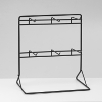 Подставка для украшений &laquo;Стойка настольная&raquo;, 6 крючков 9 см, 25&times;15&times;26,5 см, цвет чёрный