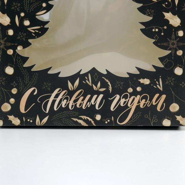 Коробка подарочная новогодняя складная &laquo;Gold&raquo;, 15 х 7 х 22 см, Новый год