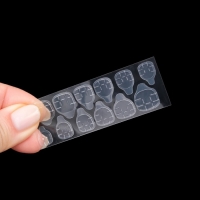 Накладные ногти &laquo;Хакки&raquo;, 12 шт, с клеевыми пластинами, форма мягкий квадрат, цвет зелёный/белый