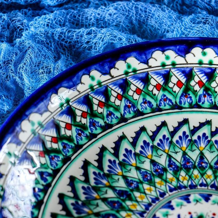 Ляган Риштанская Керамика Ляган Риштанская Керамика "Узоры", 25 см, синий