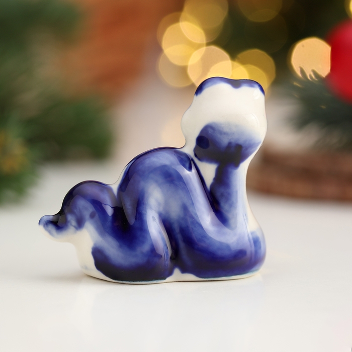 Новый год. Сувенир символ года Новый год. Сувенир символ года "Змей Ваня", гжель, 4 см