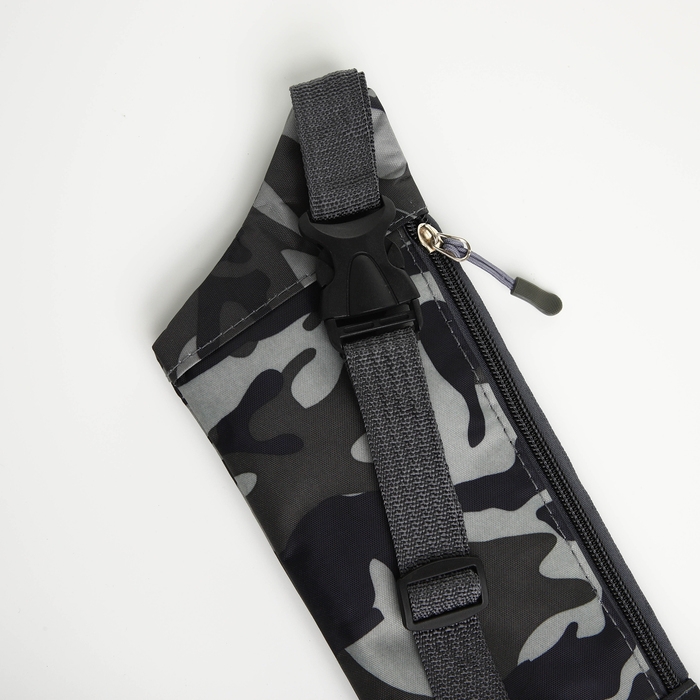 Сумка поясная на молнии, наружный карман, разъём для USB, цвет серый