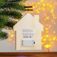 Новогодний декор с подсветкой «Домик» 2АА, 2х15х18,3 см Новогодний декор с подсветкой «Домик» 2АА, 2х15х18,3 см