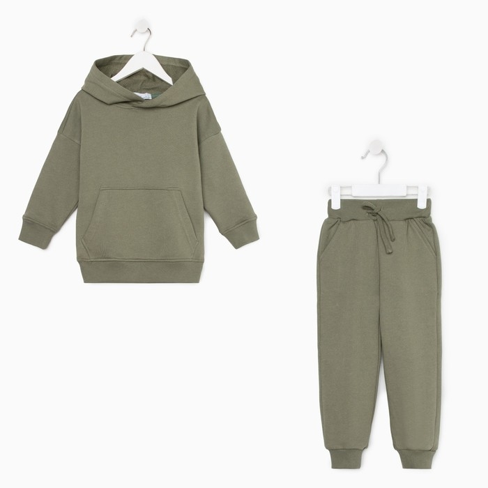 Костюм детский (худи, брюки) KAFTAN Костюм детский (худи, брюки) KAFTAN "Basic line", размер 32 (110-116), цвет хаки