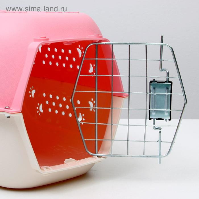 Переноска для животных пластиковая, 47,5 х 33 х 31 см, розовая Переноска для животных пластиковая, 47,5 х 33 х 31 см, розовая