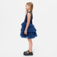 Платье для девочки с пайетками KAFTAN, размер 28 (86-92), цвет синий