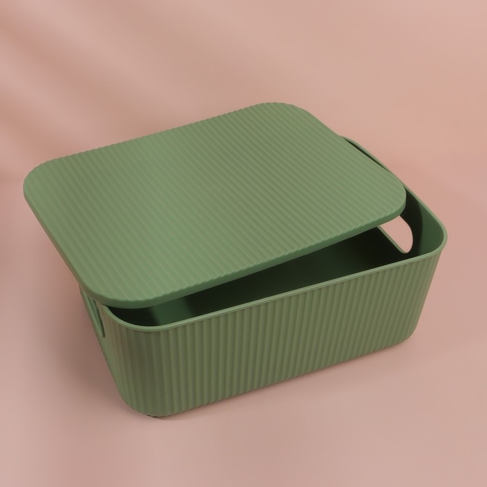 Органайзер для хранения косметических принадлежностей, с крышкой, 24 &times; 16,5 &times; 9,2 см, цвет МИКС