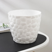 Горшок с поддоном «Камни», 2,6 л, цвет белый Горшок с поддоном «Камни», 2,6 л, цвет белый