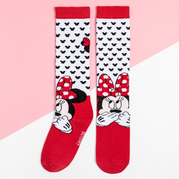 Гольфы Дисней &laquo;Минни Маус&raquo;, цвет белый/красный,18-20 см