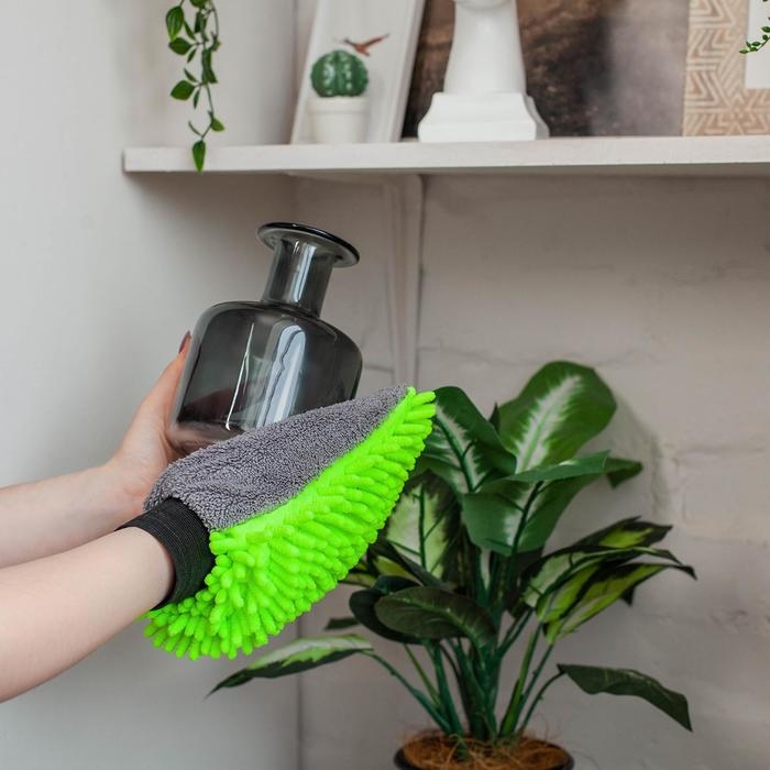 Варежка для деликатной уборки Raccoon, 22&times;15 см, 47 гр, микрофибра букли двухсторонняя