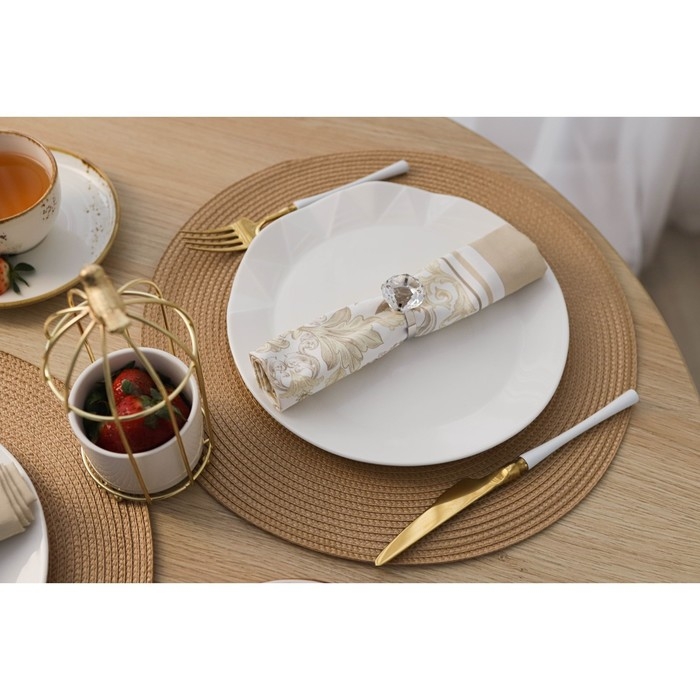 Салфетка сервировочная на стол Доляна &laquo;Лофт&raquo;, d=38 см, цвет песочный