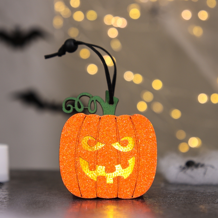 Декор с подсветкой &laquo;Тыква&raquo;, 5,5 &times; 6,5 &times; 7,5 см