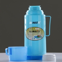 Термос 1 л, со стеклянной колбой, сохраняет тепло 8 ч, 13 х 28 см, микс