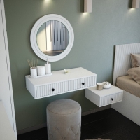 Тумба подвесная "Селин", 380х350х152 1 ящик, Белый, Белый Глянец, Черный